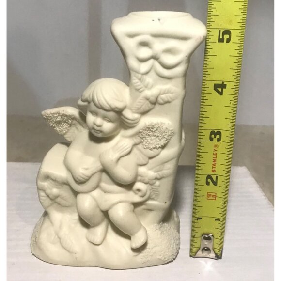 JOY Candle Holders Set Of 3 Angel Cherub Bisque - Picture 13 of 16